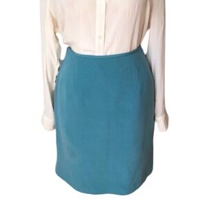 Vintage turquoise blue silk skirt